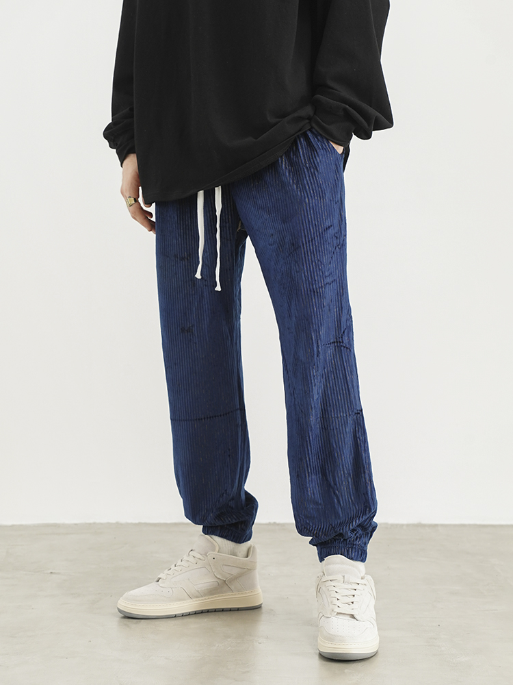 Title 3, Retro Ice Velvet Loose-fitting Sweatpants Men E...