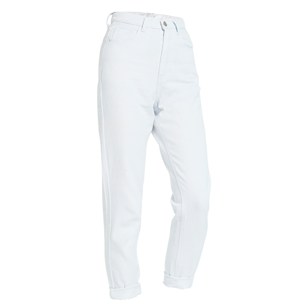 White High waisted Straight leg Jeans Women Fallwinter Commuting Loose Casual White - Shop at LoveMi