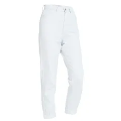 White High-waisted Straight-leg Jeans Women Fallwinter Commuting Loose Casual - White - View 1