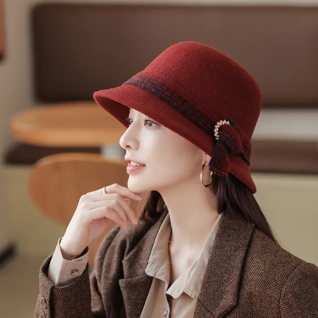 Wild Basin Hat Mother Warm Fisherman Retro Elegant Orange - Shop at LoveMi