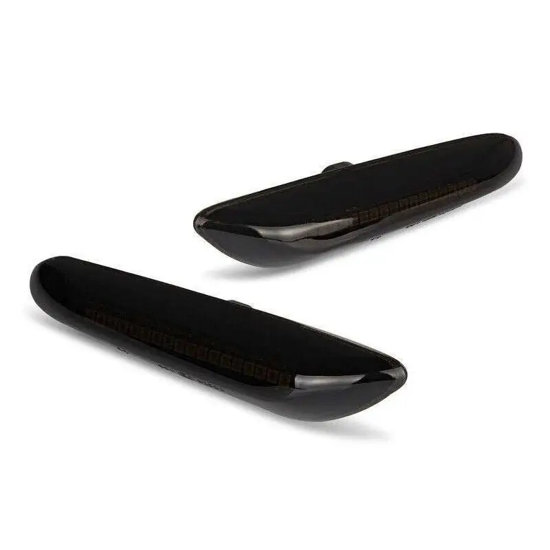 2Pcs Black Smoked Lens LED Side Indicator Marker Lights Dynamic Sequential Turn Signal 12V