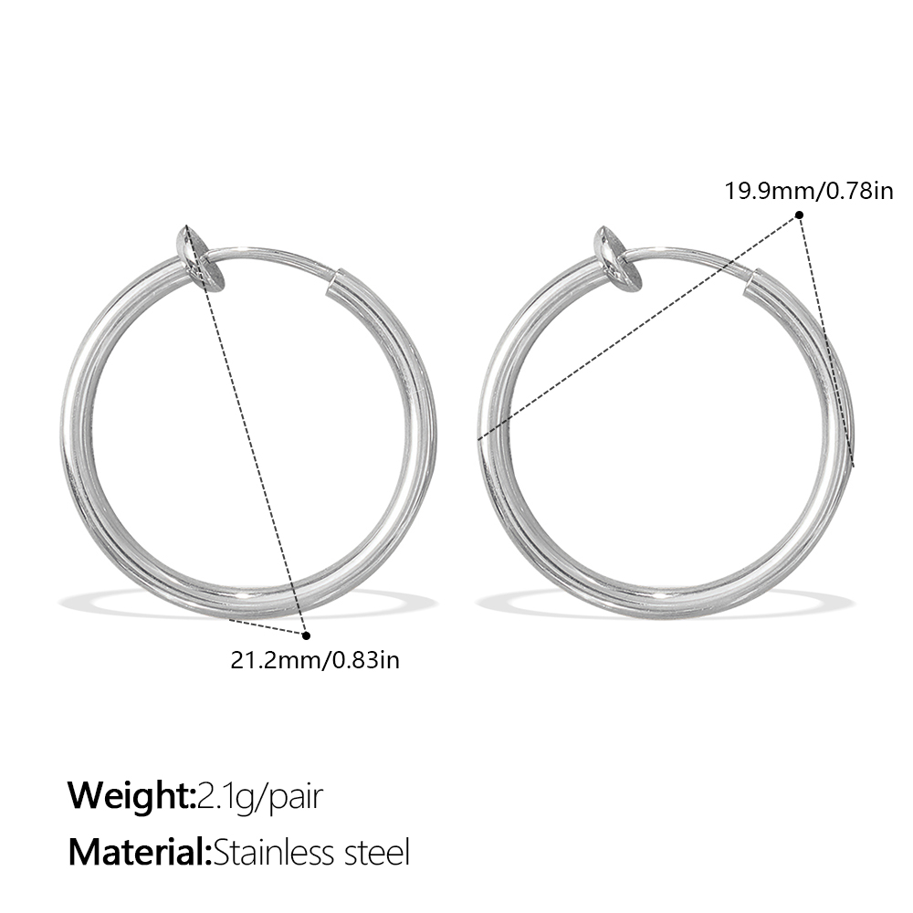 Retro Minimalist Geometric Round Earrings, Versatile And Unique Smooth Round Ear Cuffs thumbnail 6