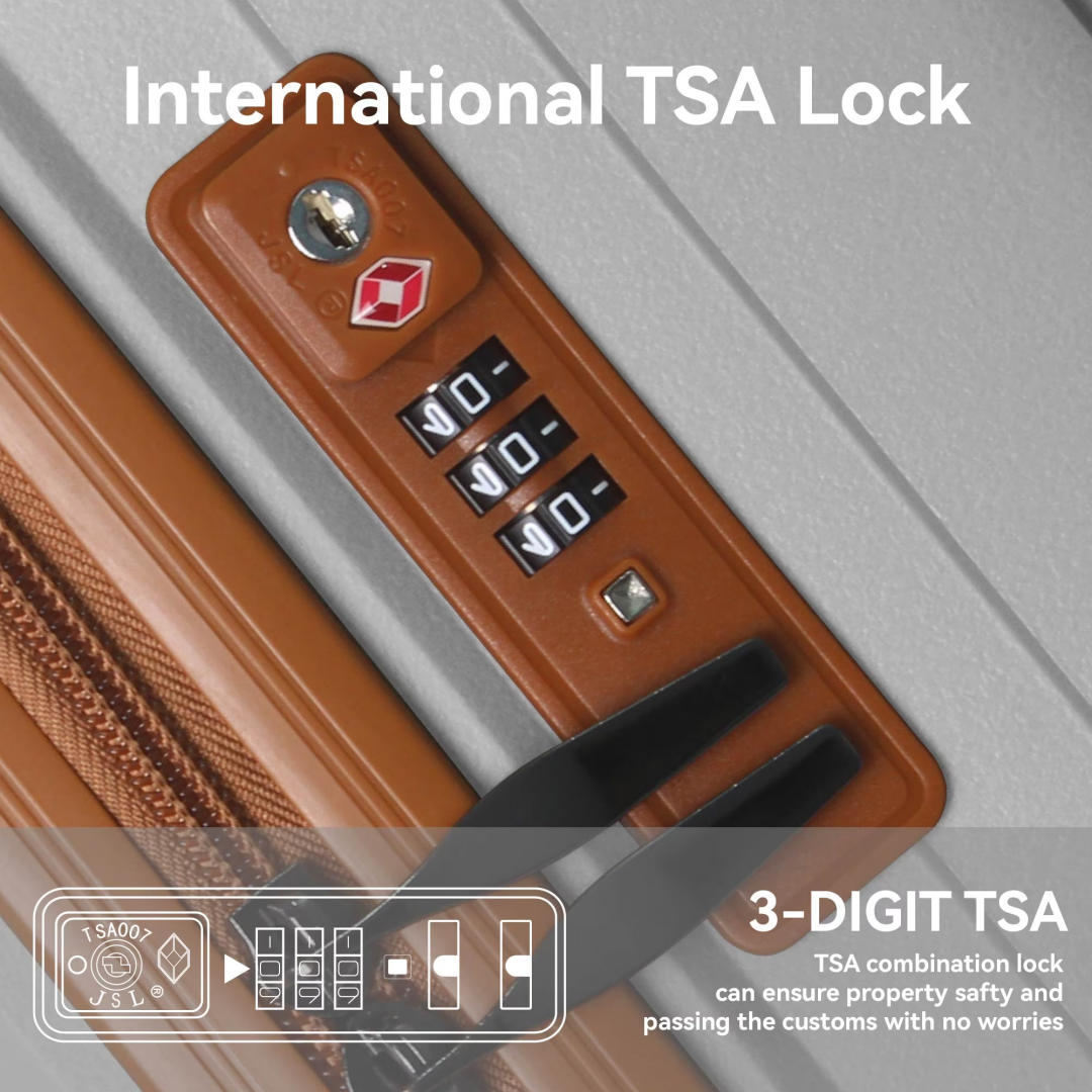 3-Piece Luggage Set Travel Lightweight Suitcases With Rolling Wheels, TSA Lock & Moulded Corner, Carry On Luggages For Business, Trip, 20-24-28, White - Image 2