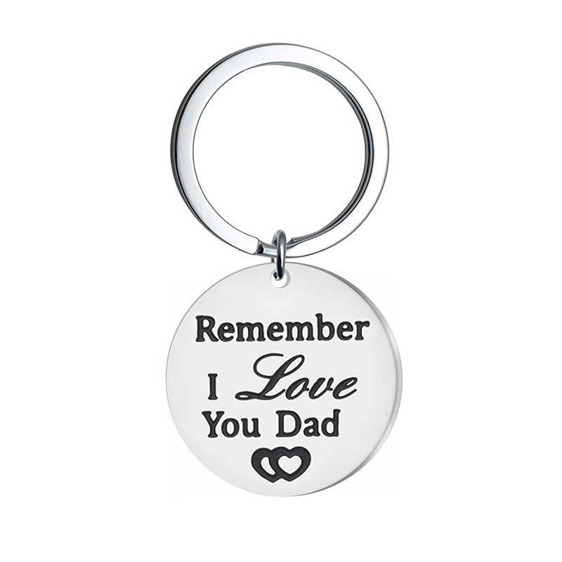 Stainless Steel Father's Birthday Gift Father's Day Key Ring Silver - Shop at LoveMi