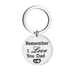Stainless Steel Father's Birthday Gift Father's Day Key Ring - Silver - View 1
