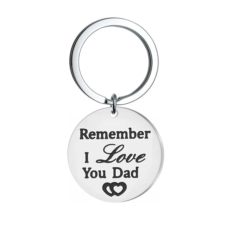 Stainless Steel Father's Birthday Gift Father's Day Key Ring - Silver