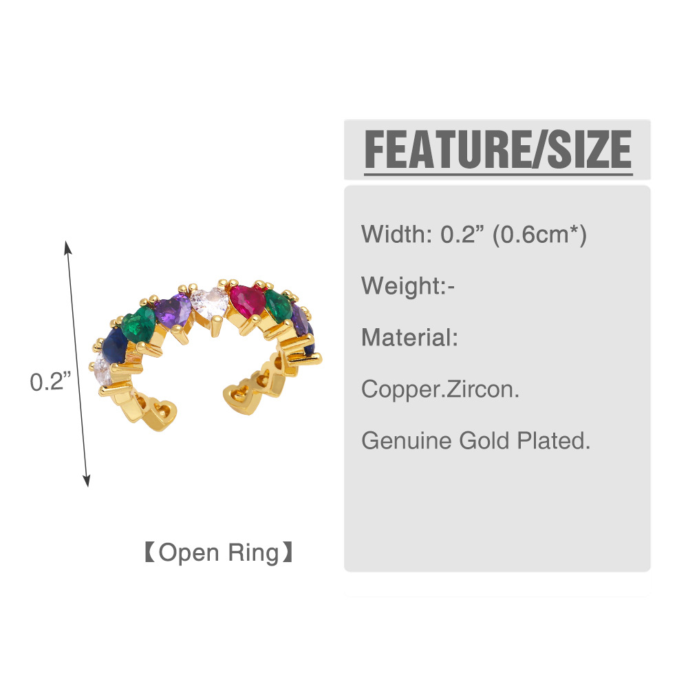 Title 1, European and American simple zircon ring featur...