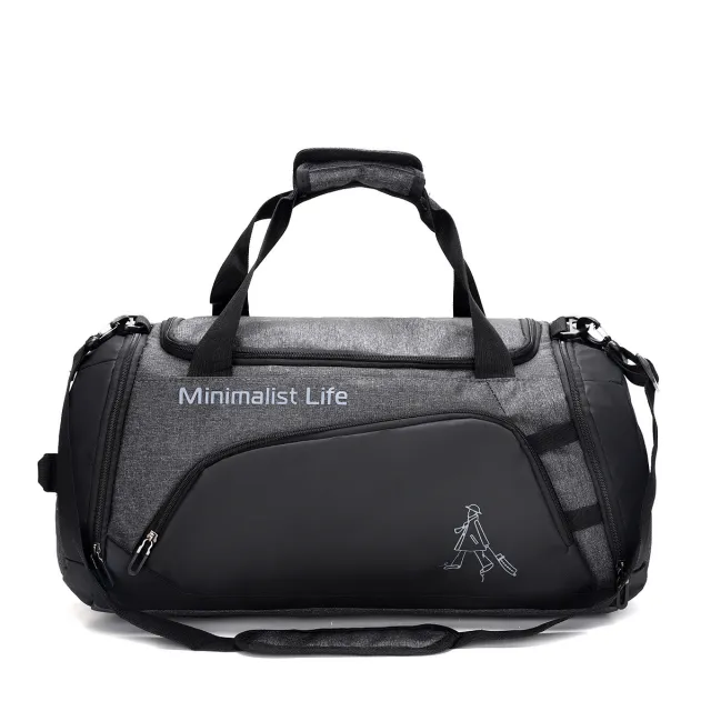 Men's And Women's Fashion Large Capacity Waterproof Travel Bag Gray - Shop at LoveMi