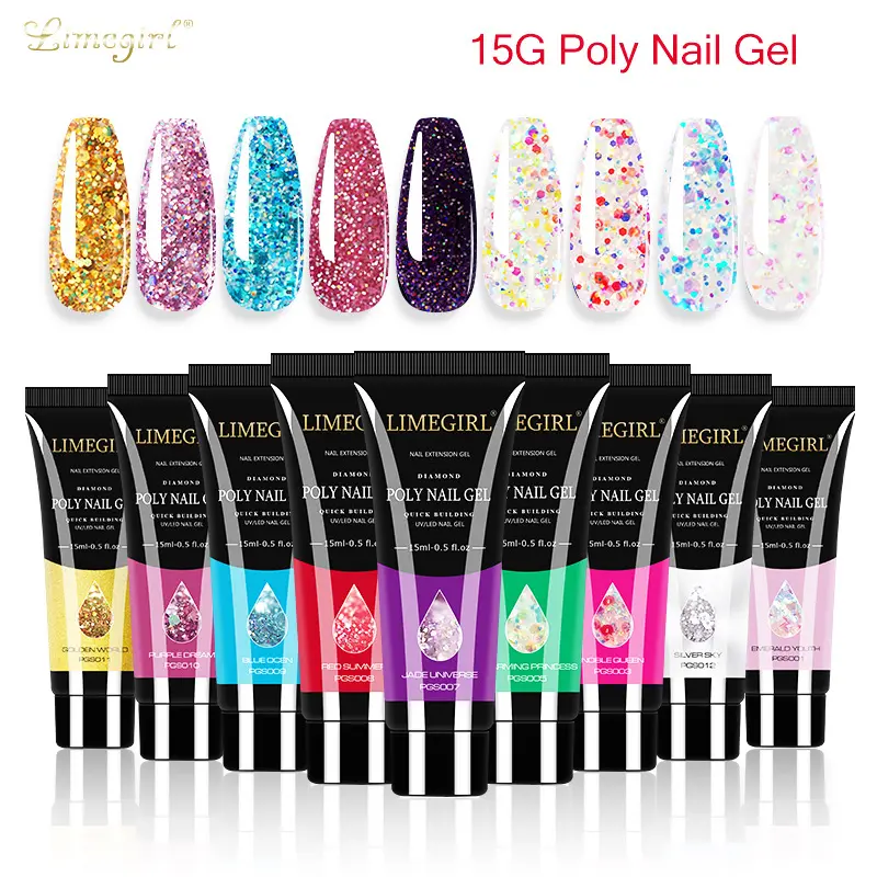 12 Color Nail Art Glitter Powder Extension