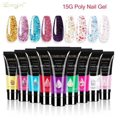 12 Color Nail Art Glitter Powder Extension Gel Art