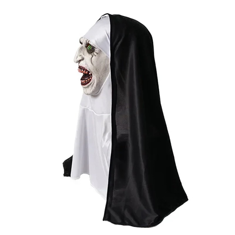 Valak The Nun Full Head Latex Mask Conjuring Horror Halloween Cosplay Accessory — image 6