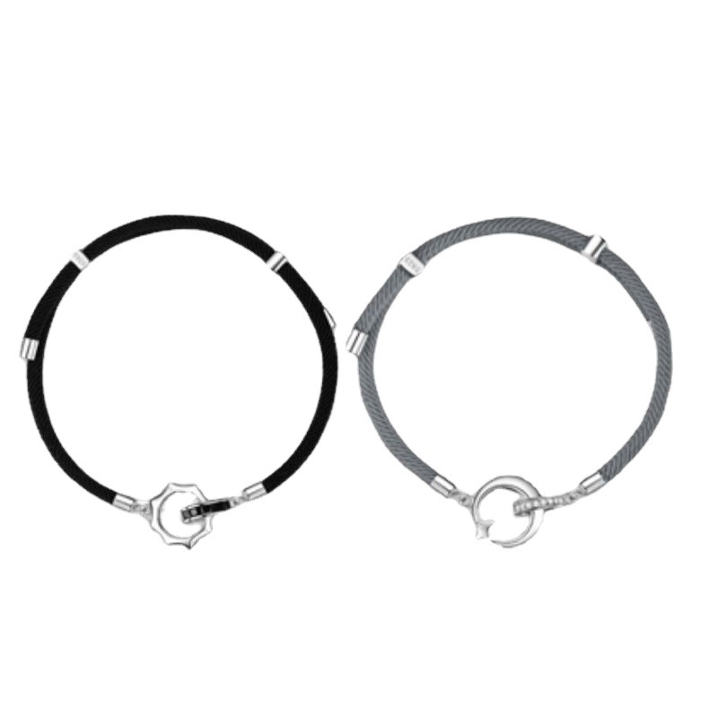 Title 3, Bracelet Couple Soleil Lune Lettrage De Niche