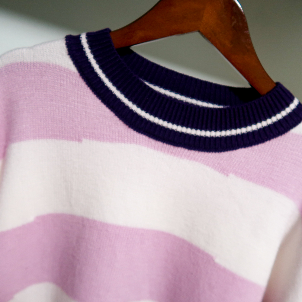 Loose Men's And Women's Irregular Striped Sweater