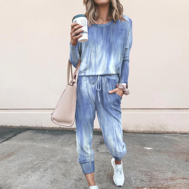 Loose Printed Long-Sleeved Casual Suit