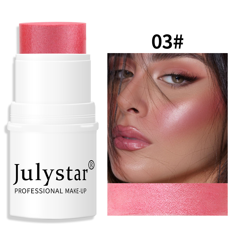 Lazy People's High Gloss Face Repairing And Sun Drying Rouge Pearl Powder Blusher Cream Powder Blusher Stick Monochrome Matte Powder Blusher thumbnail 9