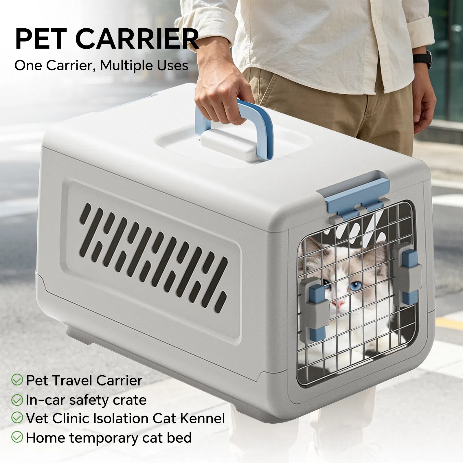 Enclosed Cat Litter Box With Handle, Spacious Anti-Tracking Kitty Toilet, Ideal For Indoor Cats & Travel — foto 3