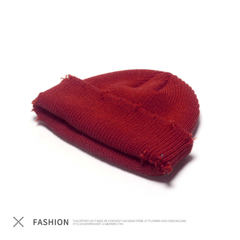 Men's All-match Knitted Wool Hat Without Eaves To Keep Warm