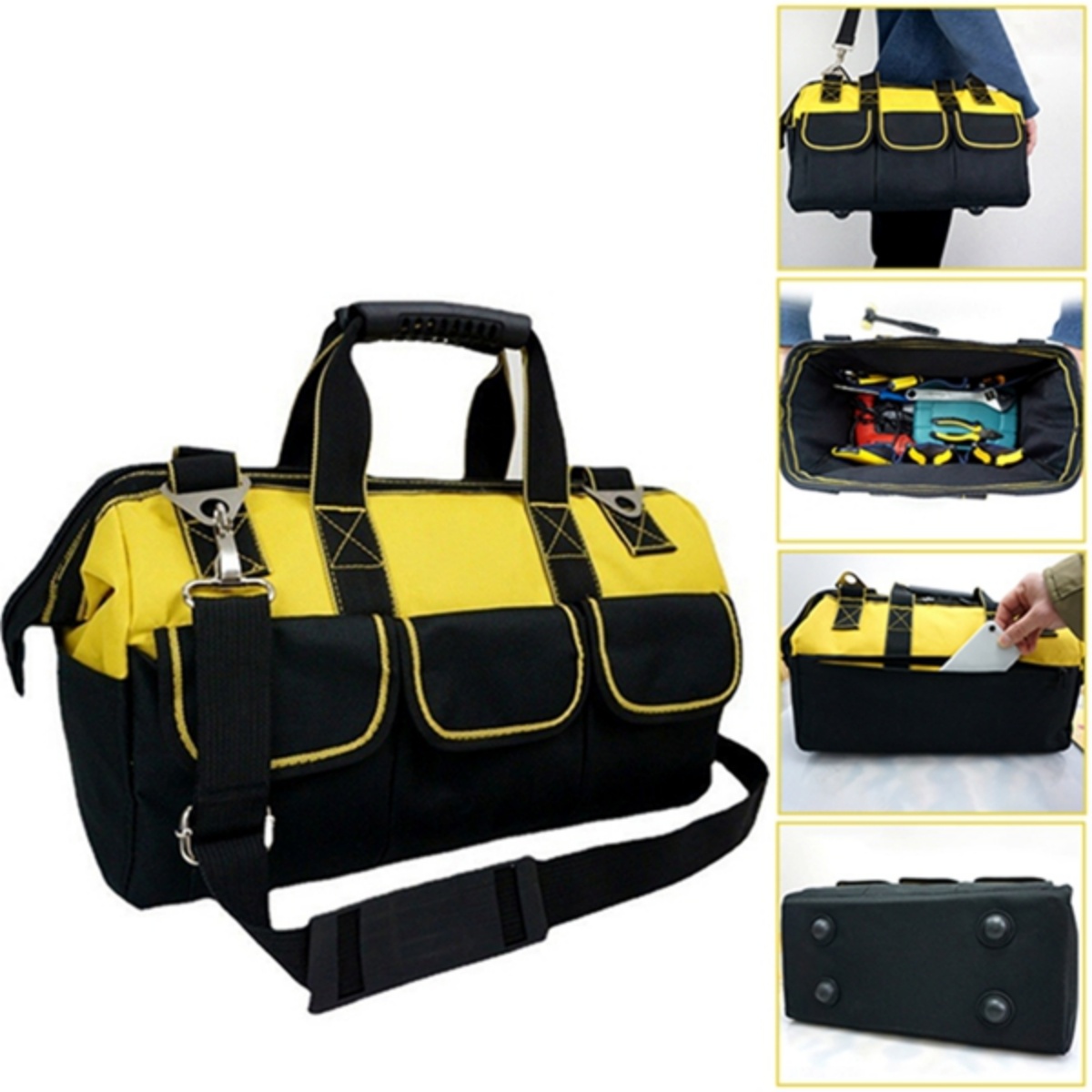 20in Tool Bag Heavy Duty Hard Base Storage Case W Shoulder Strap — image 8