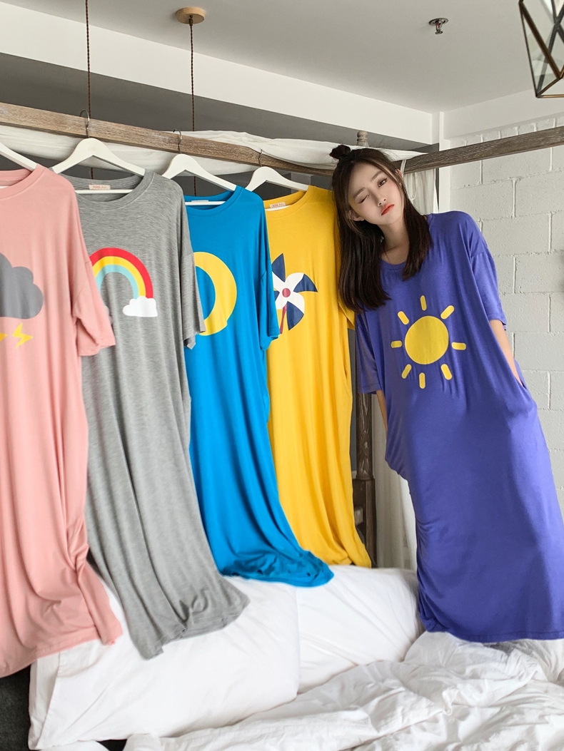 Women's Summer Long Skirt Ankle Thin Cotton Pajamas