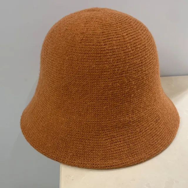 Women's Fashionable And Versatile Wool Knitted Fisherman's Hat Turmeric - Shop at LoveMi
