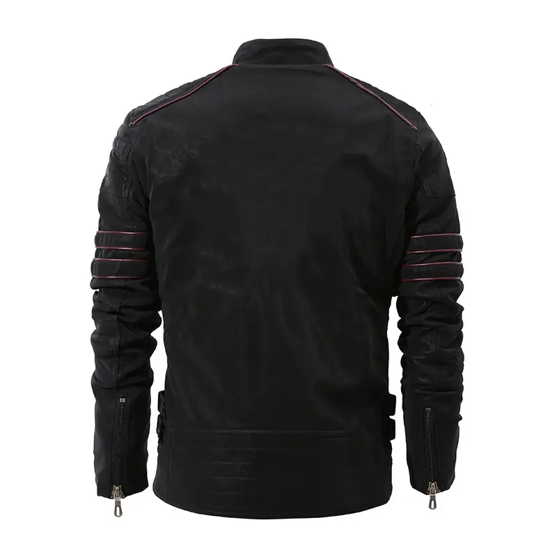 Men's Autumn And Winter Fleece Leather Jacket