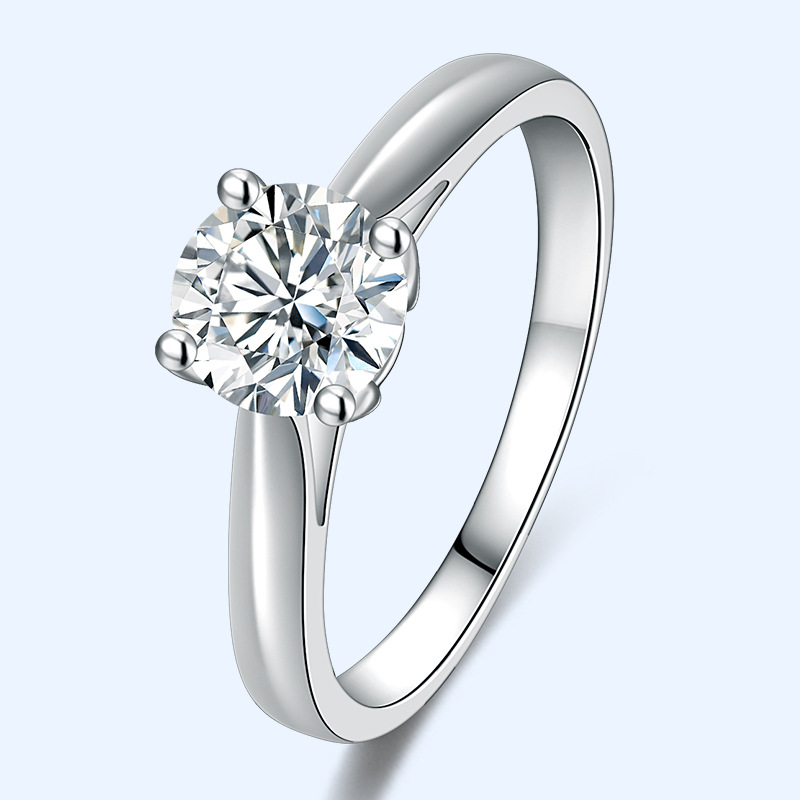 Moissanite Ring Fashion Four Claw Bare Body