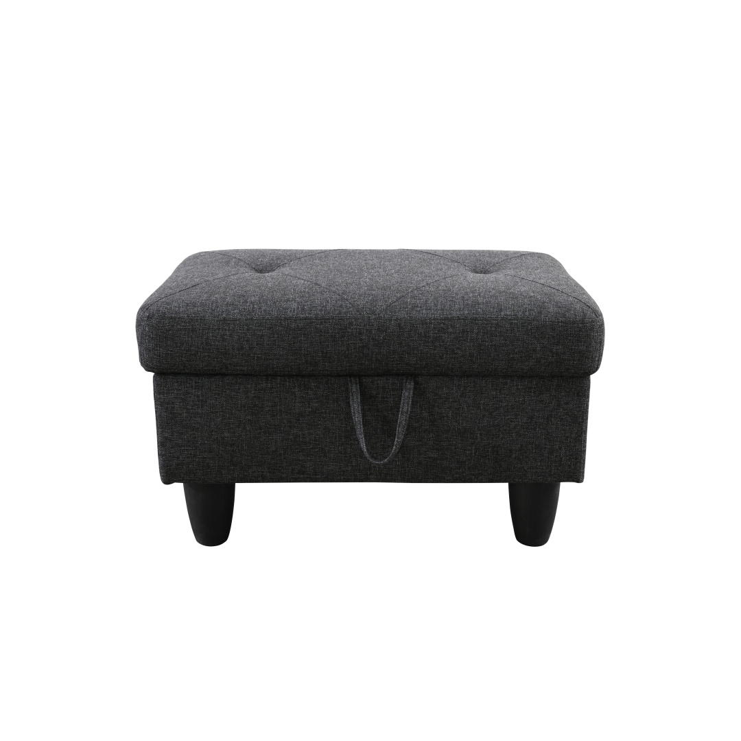 Pickup Only--Black Grey Linen Living Room Sofa Set