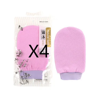 Black Rough Sand Massage Double sided Back Rubbing Bath Towel To Rub Back Pink4Pcs - Shop at LoveMi