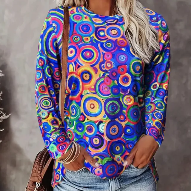 Women's Round Neck Long Sleeve Blue - Shop at LoveMi