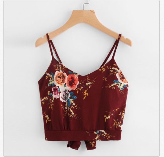 Women's Summer New V-neck Striped Strap Sling Top