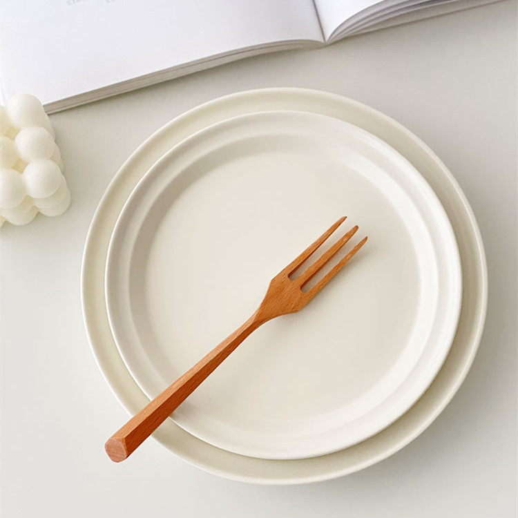 Title 7, White Matte High-grade Nordic Ceramic Dinner Plate