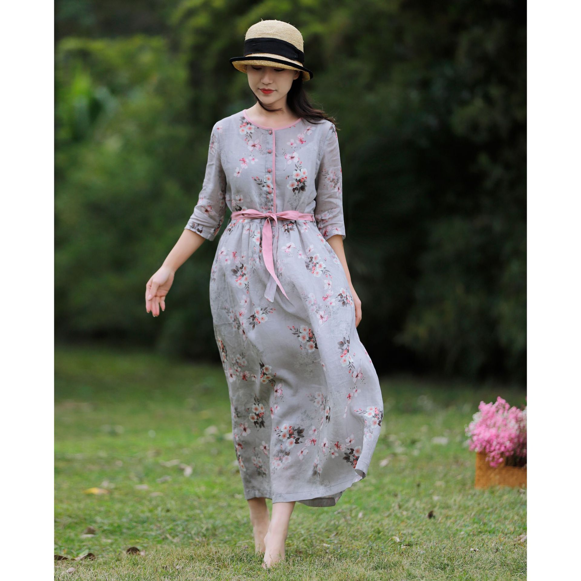 Lace-Up Ramie Dress, picture 5 of 5