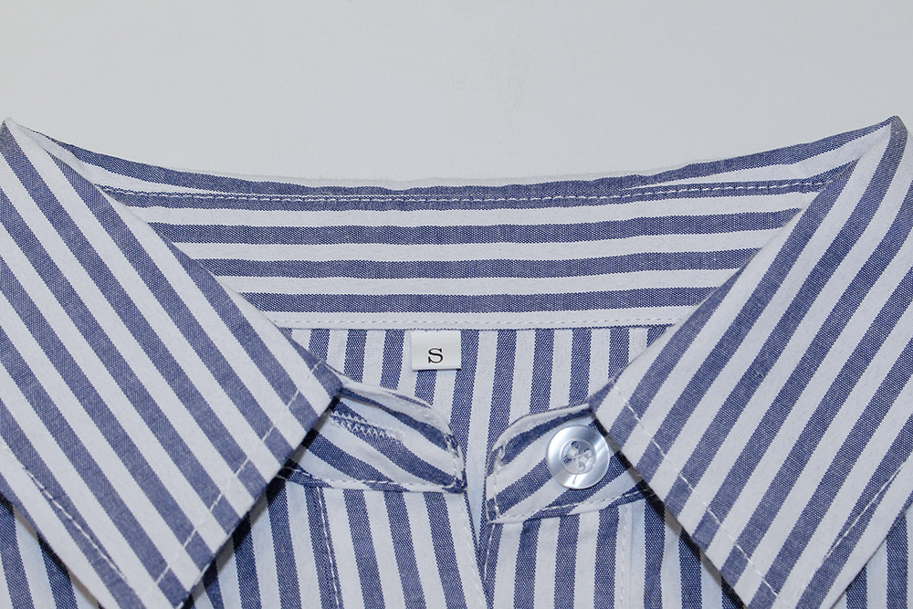 Fashion Striped Long Sleeve Cardigan Single Breasted