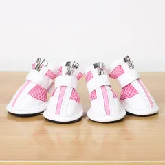 Small Pet Dog Sports Net Shoes - Pink - View 1