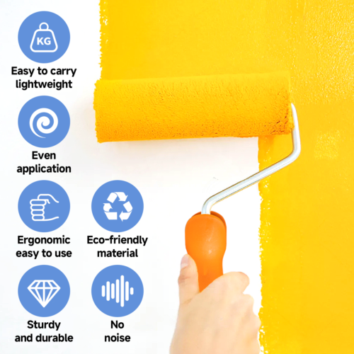 Paint roller 9 set tray rollers soft sleeves brush kit