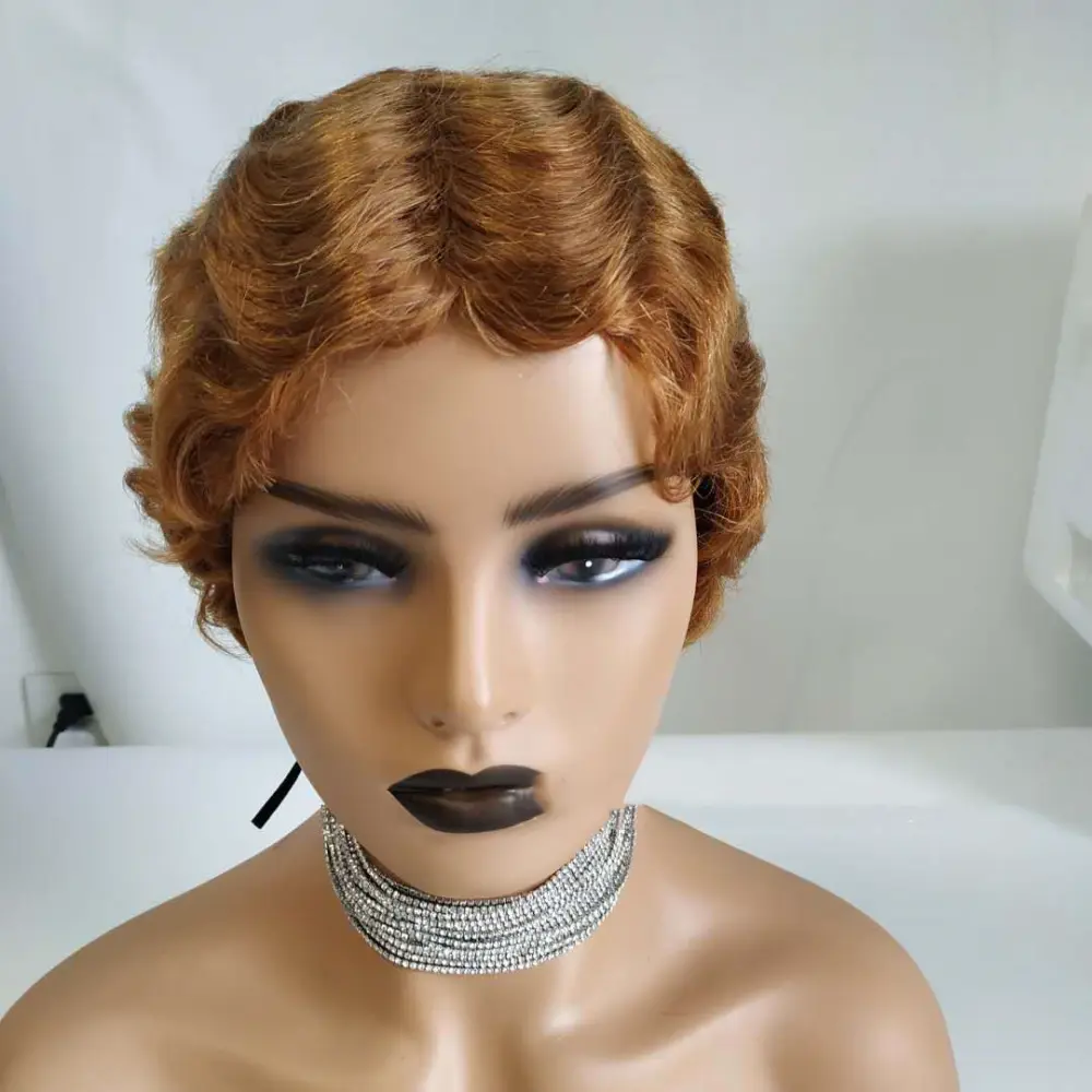 Pixie Cut Short Bob Wig Remy Human Hair Finger