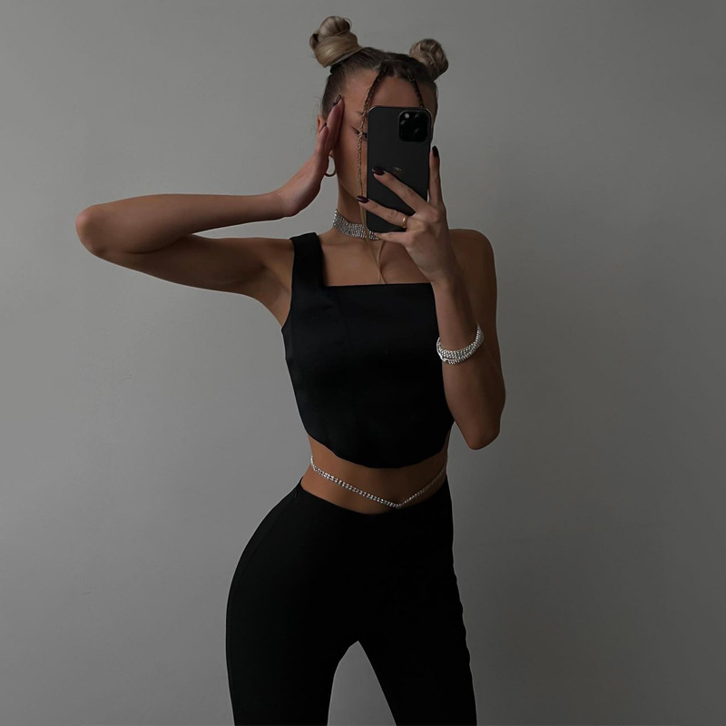 Slim-fit Short Shoulder Strap Chest-wrapped Vest