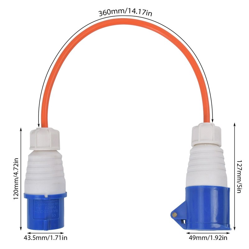 16 Amp Reversed Caravan Camping Outdoor Reverse Polarity Adapter Mains Hook Up D — image 4