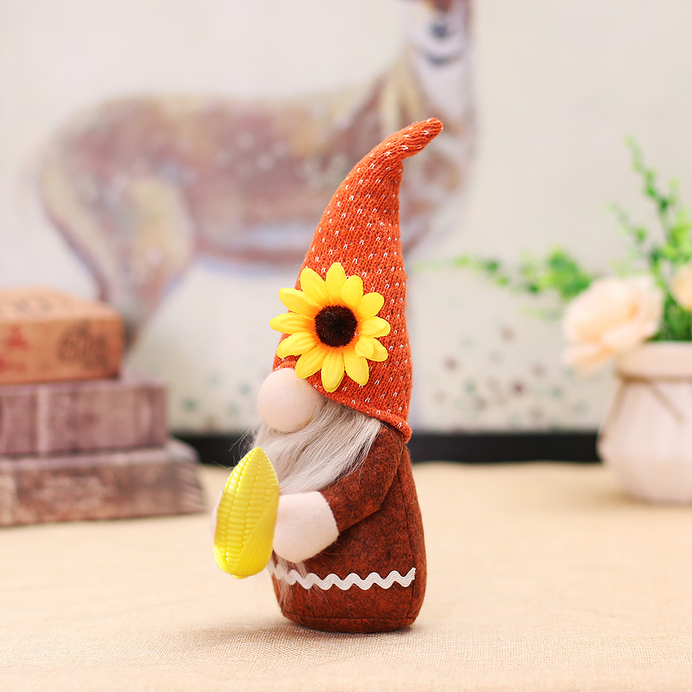 Title 4, Decorative Light-emitting Pumpkin Corn Doll Orn...