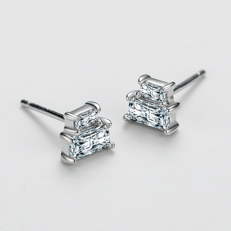 Title 5, Sterling Silver Diamond Zircon Earrings Female