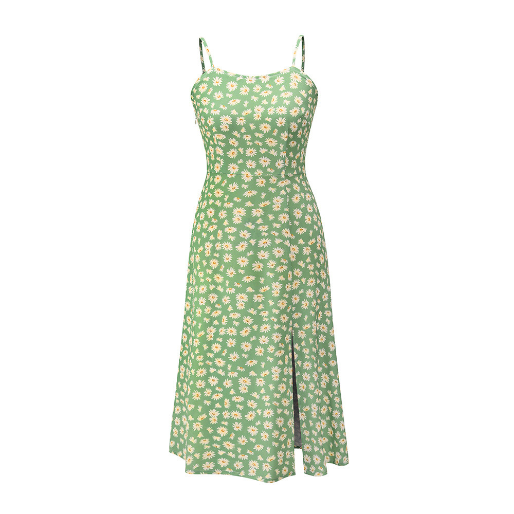 Sexy Sling Buckle Small Zou Ju Print Dress