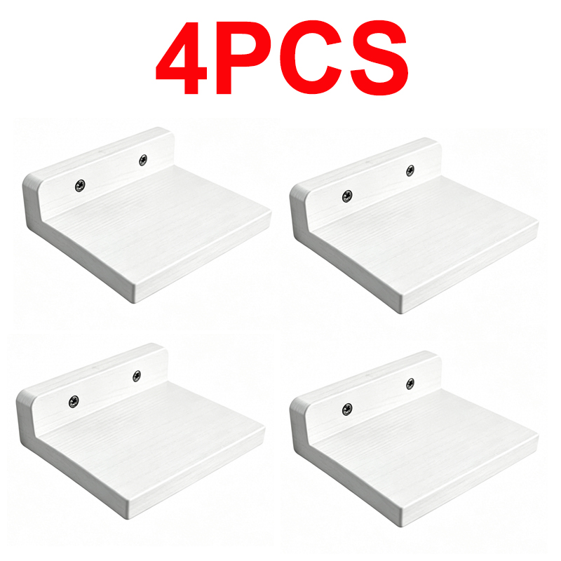 4PCS Small Wooden Floating Shelves Wall Mounted Plants Picture Display — image 7