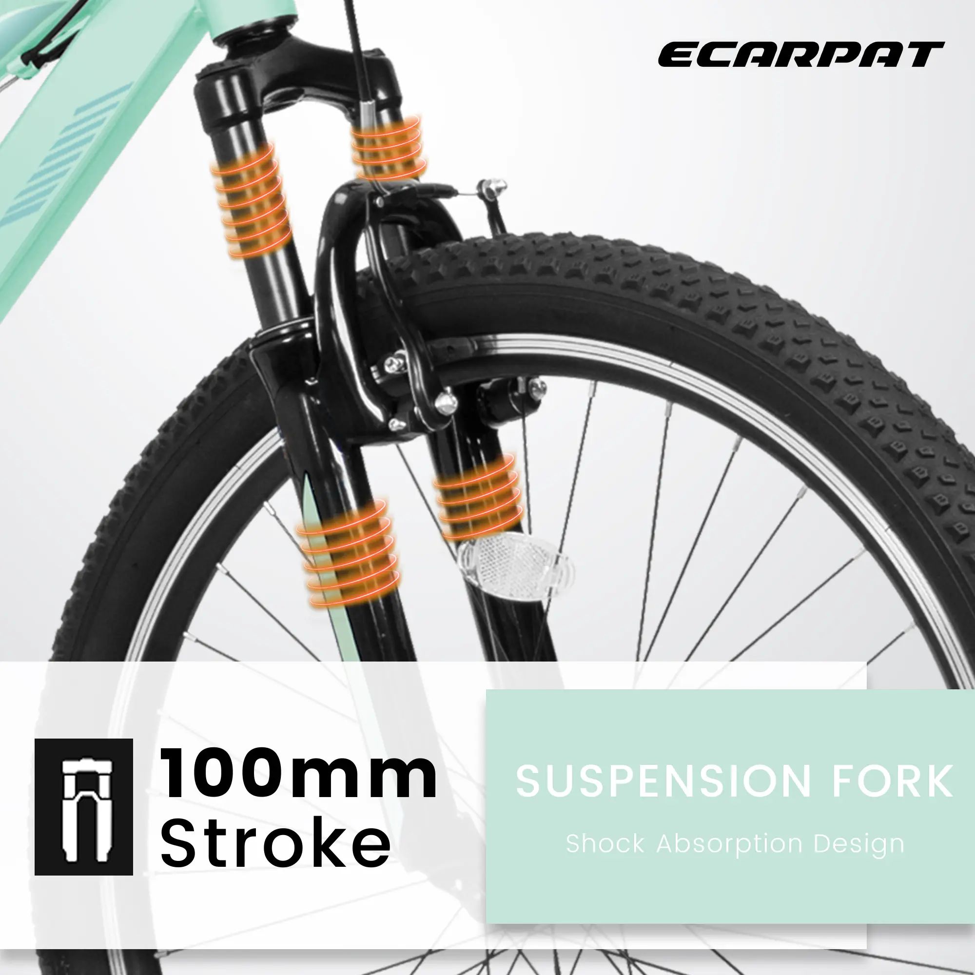 A24208D Mountain Bike 24 26 Inch, High-Density Carbon Steel Frame, 21 Speed, Front Suspension, Dual V-Brakes, Pre-Assembled For Men Women Teens