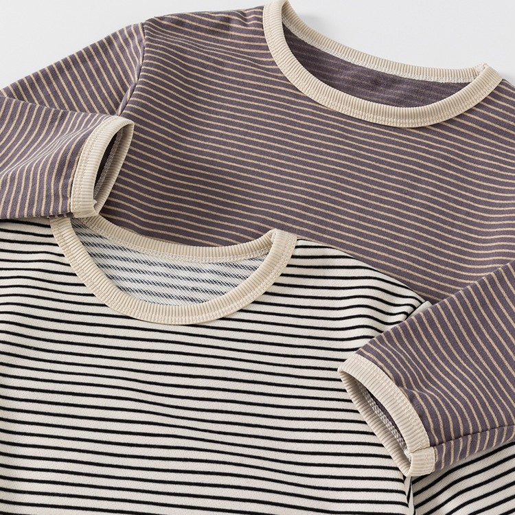 Autumn Casual Boys And Girls Striped Bottoming T-shirt Children's Tops — foto 2