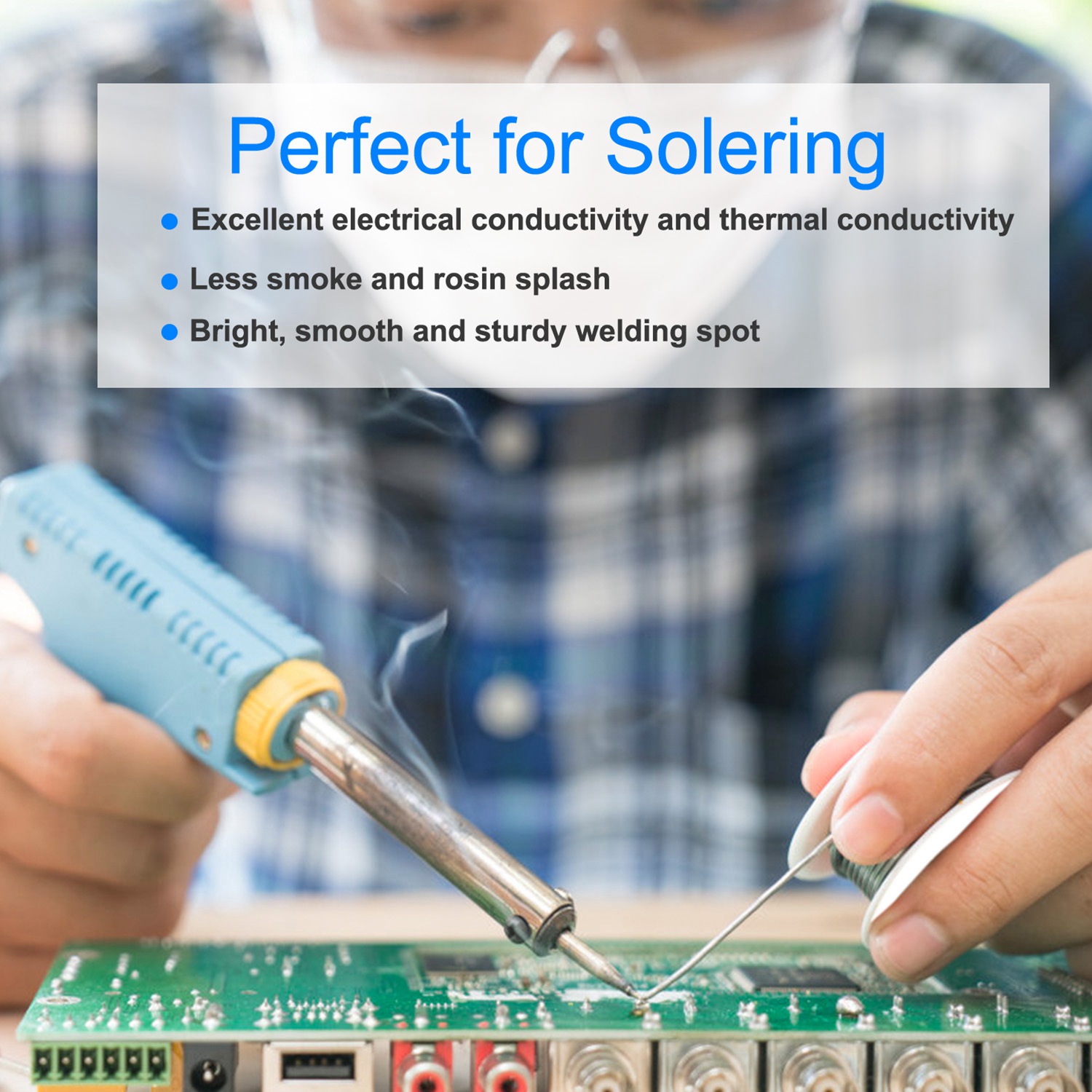 Soldering Wire 60 40 Tin Lead Rosin Core 0.031In 0.8mm 1.7 Percent Flux Electrical Solder Wire Sn60 Pb40 1lb