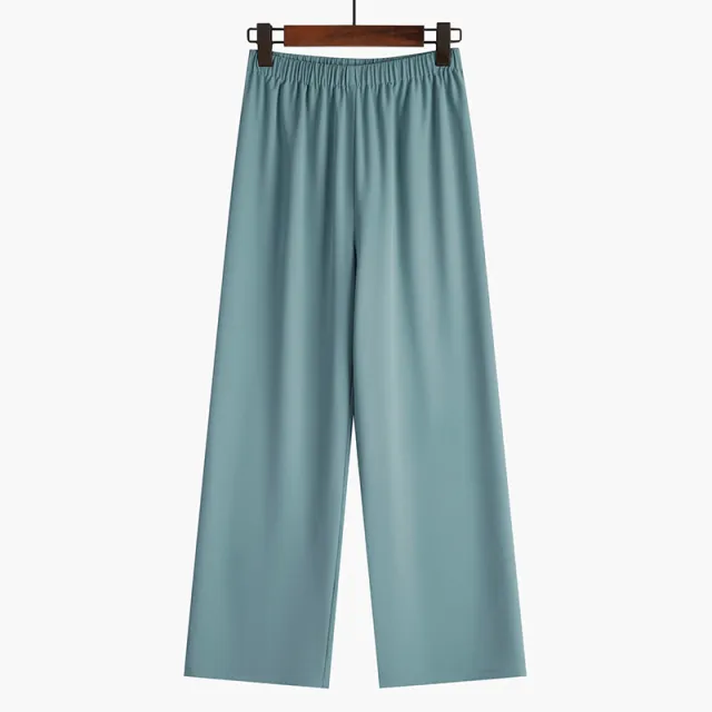 Women's Straight High Waist Spring Casual Wide Leg Pants Green Tiny Version - Shop at LoveMi
