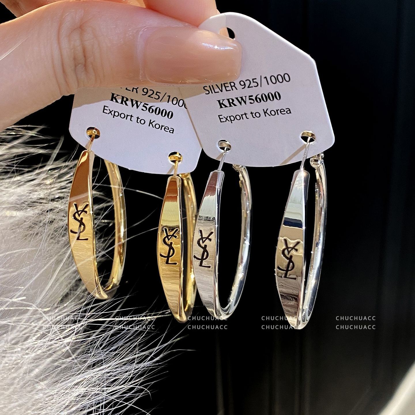 Gold Letter Big Hoop Earrings, European Retro Bold High-End Women Jewelry