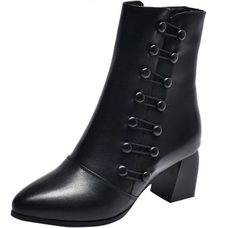 Title 7, Bottines en cuir souple, talon moyen tendance, ...