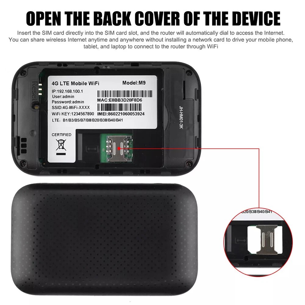 Portable Unlocked 5G LTE Wireless WiFi Router Mobile Broadband LCD MIFI Hotspot — image 3