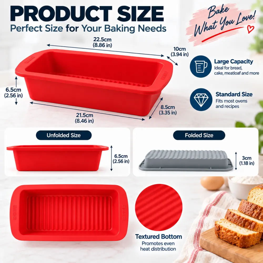 Silicone Loaf Pan Non Stick Bread Cake Baking Mold